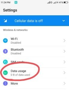 data usage