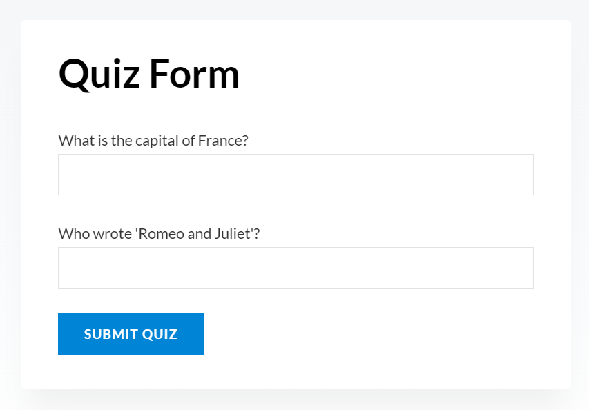 Quiz Form