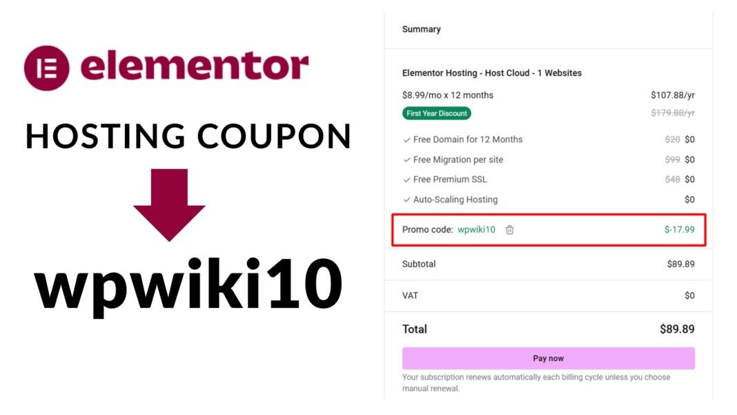 Elementor Hosting Coupon