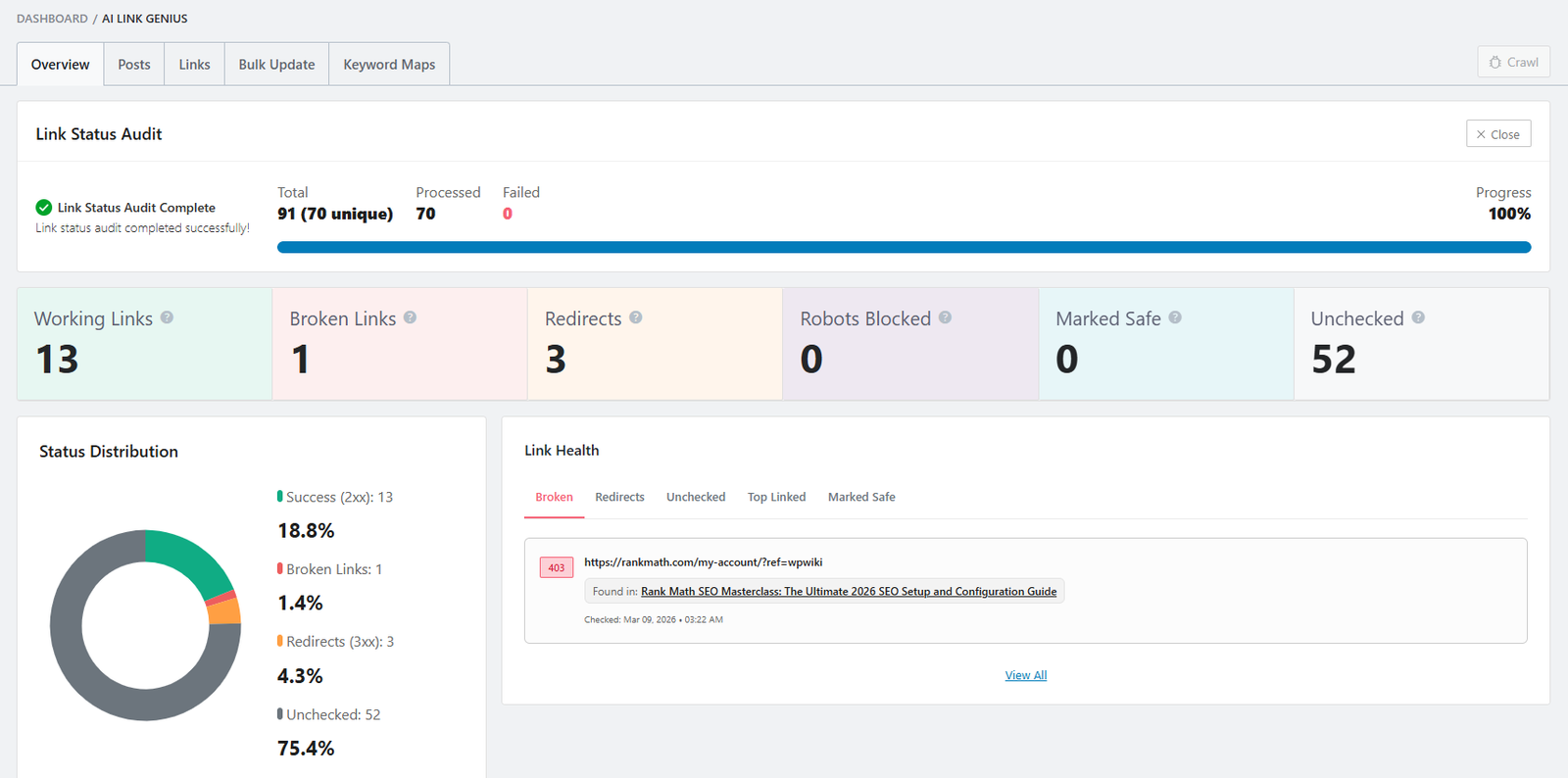 Ai Link Genius Dashboard