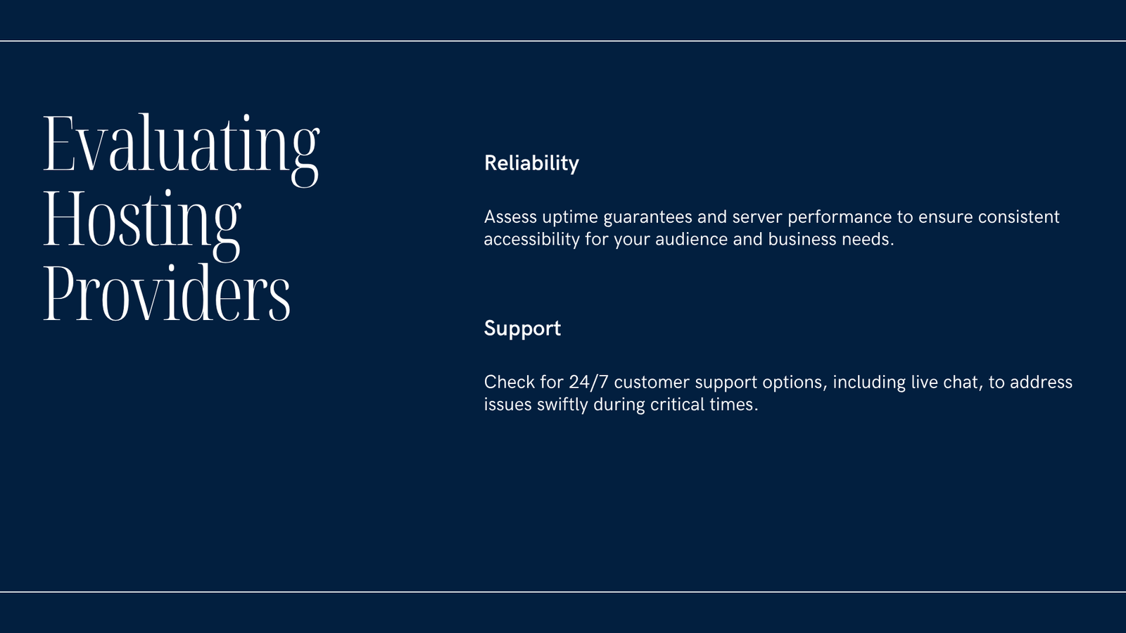 WordPress hosting provider evaluation checklist for reliability support and performance