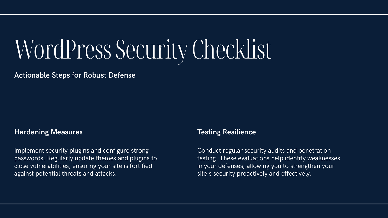 WordPress security checklist for hardening testing recovery and ongoing review