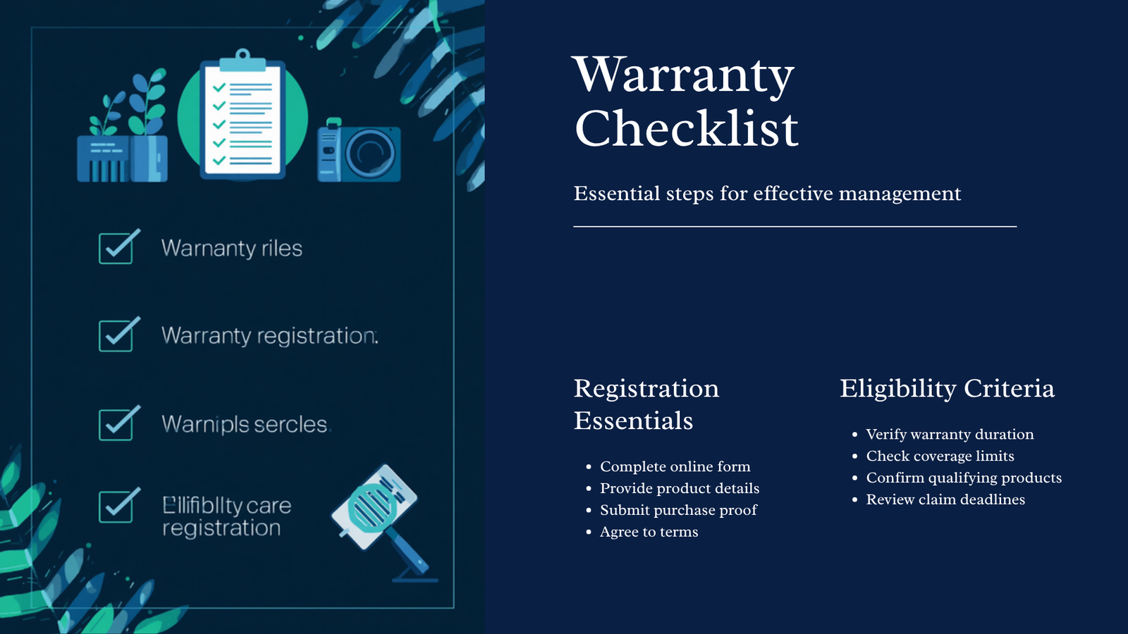WooCommerce warranty management checklist for registration eligibility evidence and resolution